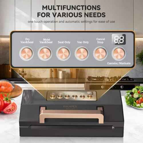 Vacapex Vacuum Sealer Machine, Double Heat Seal, 2 Rolls