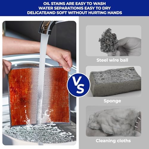 Wangjinpeng 12PK Steel Wire Dishcloths, 9.84 x 9.84 in