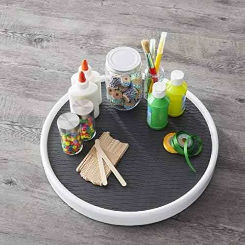 Copco 15 Inch Non-Skid Lazy Susan Turntable Organizer for Cabinet, Pantry, Refrigerator - Charcoal Gray, Smooth-Glide Ball Bearings, Raised Rim