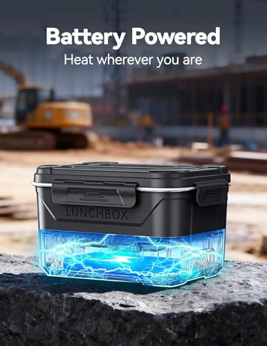 EAST OAK Heated Lunch Box, Battery Powered, Automatic Heating