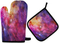 QMXO Galaxy Nebula Space Star Oven Mitts Quilted Cotton Lining