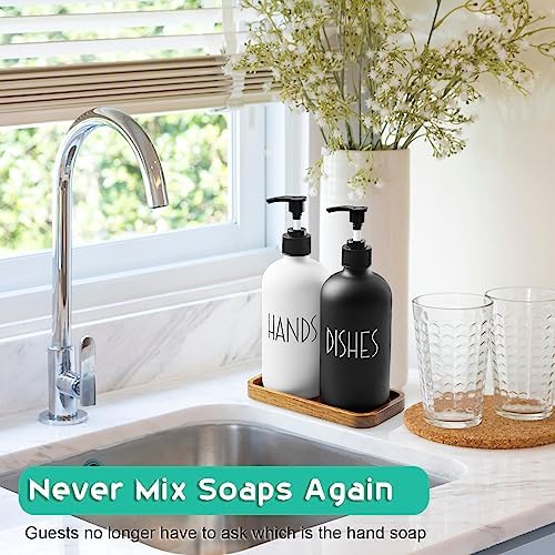 ALELION Glass Dish Soap Dispenser, 16 OZ