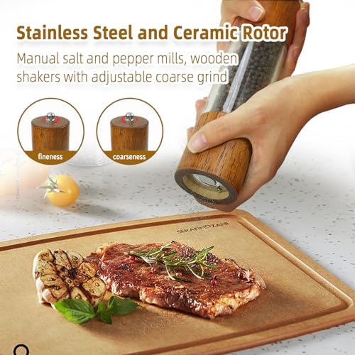XWXO Salt and Pepper Grinder Set -8 Inches-Pack of 2 Premium Acrylic