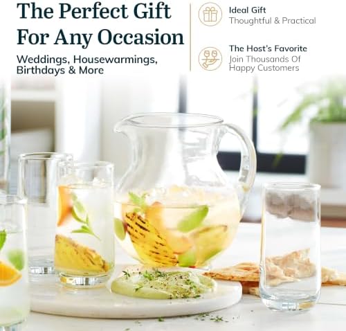 Libbey Ascent Tumbler & Rocks Drinking Glasses Set of 16, Clear Glass