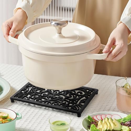 Yopay 2 Pack Cast Iron Trivet for Hot Pots and Pans, Heat Resident