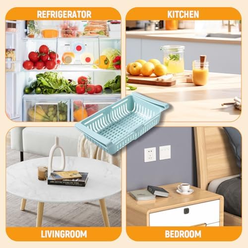 AIIONP Refrigerator Storage Basket Rack, 2025 New Adjustable Fridge