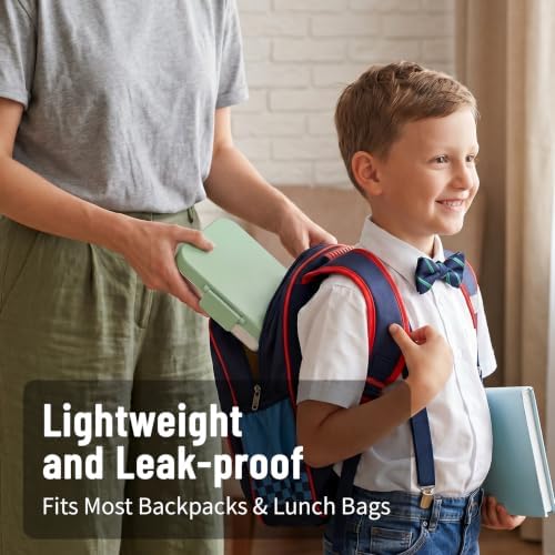 LOHASOK Stainless Steel Lunch Box, 34oz/1000ml, Green