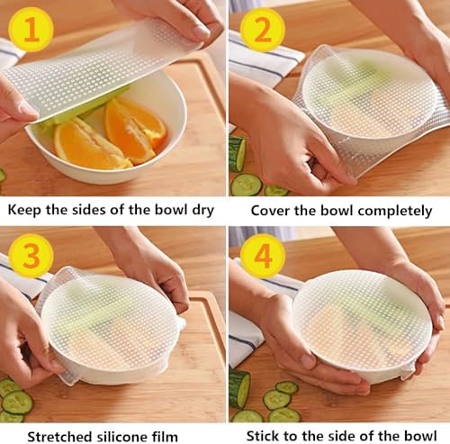 Silicone Bowl Lids, 3 Different Sizes, Reusable