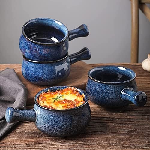 vicrays French Onion Soup Bowls With Handles, 26 Ounce for Soup