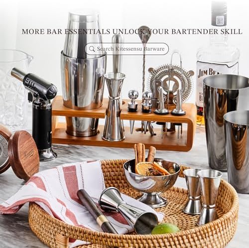 KITESSENSU Cocktail Shaker Set Bartender Kit with Stand | Bar Set