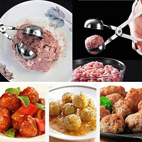 Stainless Steel Meat Ballers Tongs, Nonstick Meatball Scoop Ice Cream