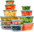 24pc Set Glass Food Storage Containers & Bowls with Airtight Lids