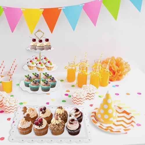 5 Pcs Dessert Table Display Set, Round Cupcake Stand, White