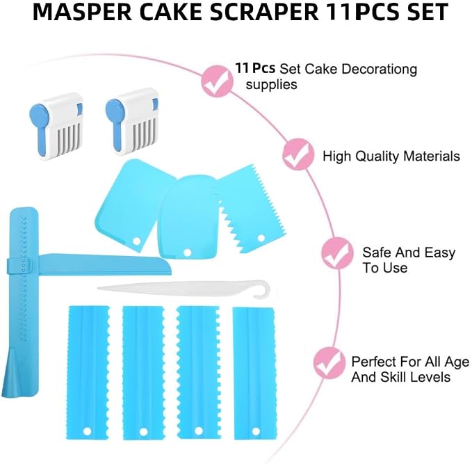 11 Pcs Cake Scraper Set Cake Edge Scraper Cutters - Image 4