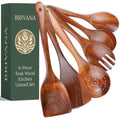 6-Piece Natural Teak Wood Utensil Set