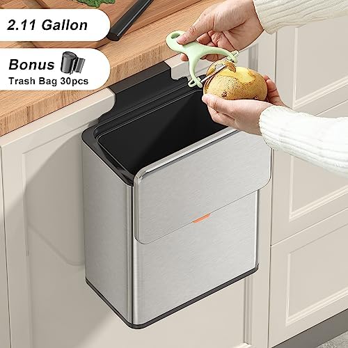 ANCALL 2.1 Gal Stainless Steel Hanging Compost Bin
