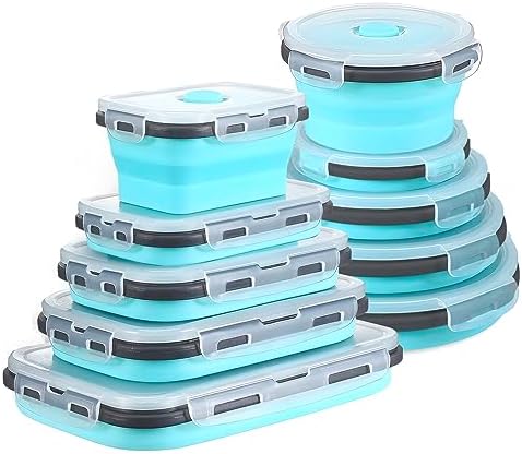 GEMLORD 10 Pieces Collapsible Food Storage Containers Foldable