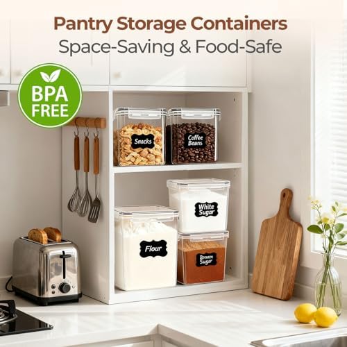 ComSaf 3 Pack Airtight Flour and Sugar Containers
