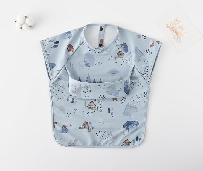 Waterproof Baby Bibs, Infant Toddler Extra Cover Feeding Bib - Image 8