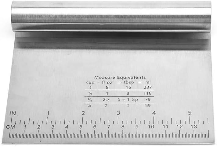 Stainless Steel Dough Scraper, Multi-Purpose Pastry Bench Tool with