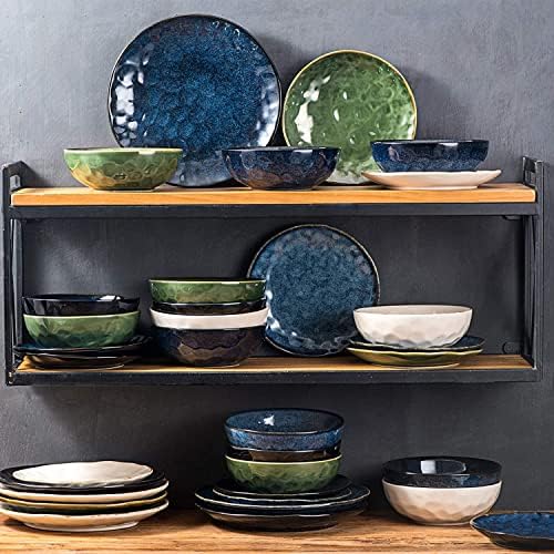 vicrays Ceramic Dessert Salad Plates, 8 Inch, Set of 6, Round