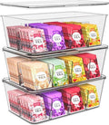 Utopia Home Tea Bag Organizer with Lids, Stackable Tea Box, 3 Pack