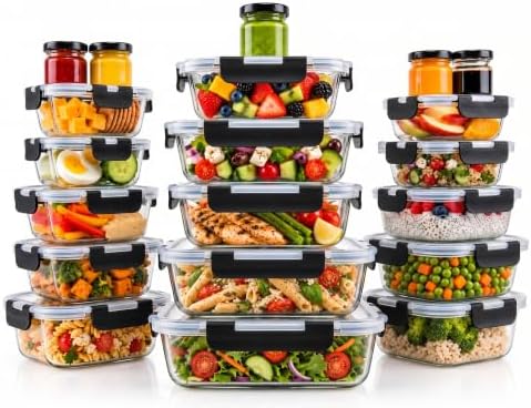 Razab 40-Piece Borosilicate Glass Food Storage Containers with Lids