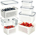 3-Piece Fruit Containers with Removable Colanders and Lids