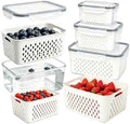 3 Pack Fruit Storage Containers for Fridge with Colander