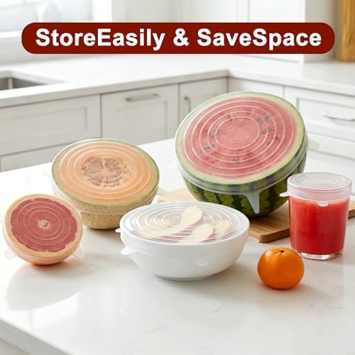 Reusable Silicone Stretch Fresh-Keeping Lids, 6 Sizes