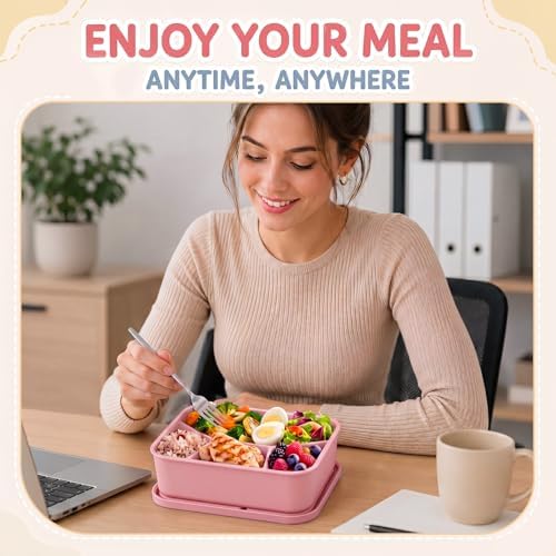 Ziliny 2 Pcs Silicone Bento Box Reusable Lunch Container, Classic