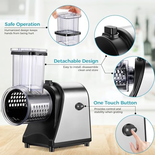 Electric Cheese Grater, 250W, 5 Blades