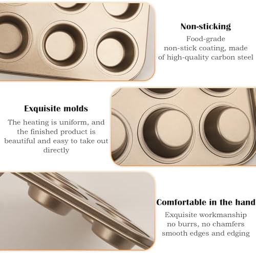 Nsmykhg 24-Cup Nonstick Mini Cupcake & Muffin Pans - Carbon Steel