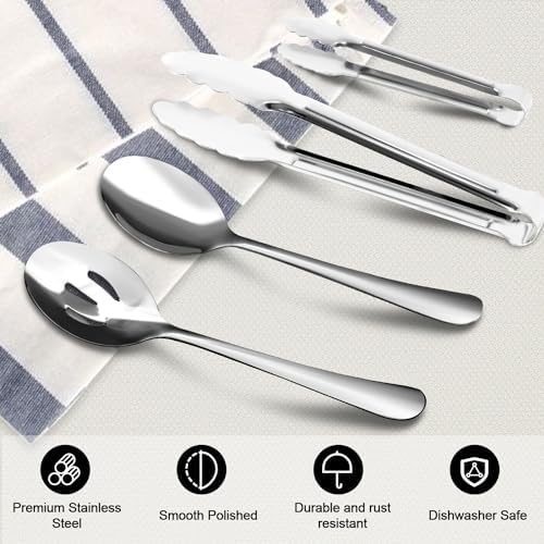 12PCS Stainless Steel Serving Utensils Sets - Large Serving