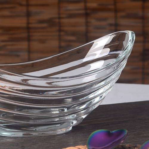 Oval Glass Salad Bowl, Glass Mixing Bowl, Suitable for Pasta, Fruits
