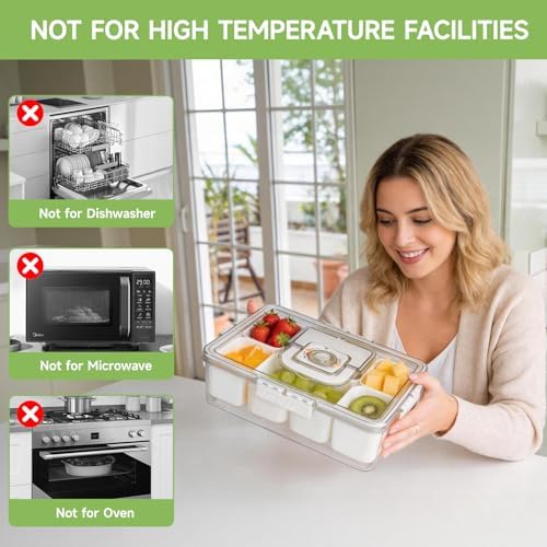 Chilled Portable Snackle Box, Divided Serving Tray