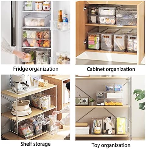 Set of 3 Stackable Refrigerator Organizer Bins Pull-Out Drawers for