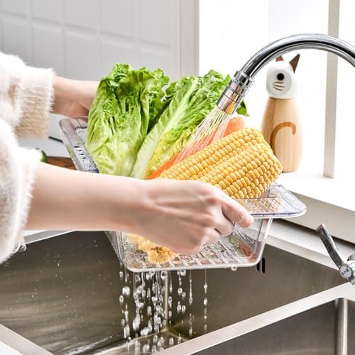 Abaodam Expandable over Sink Colander Basket, Kitchen Drain Strainer