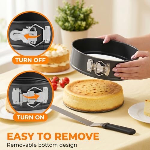 Springform Pan Set, 9 Inch with 50 Liners and Spatula