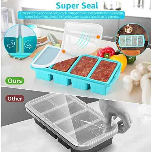 Ztomine Silicone Freezer Tray With Lid - Silicone Freezer Food Molds