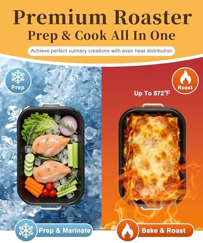 Enamel Turkey Roasting Pan with Rack Set, 14&17 Inch