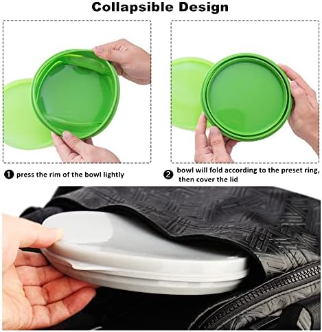 IYYI Collapsible Bowl for Camping, Silicone Collapsible Bowl with Lid