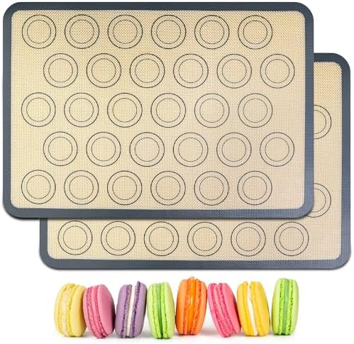 HOOMIL Macaron Silicone Baking Mats, 2-Pack, 16.5 x 11.6 Inch