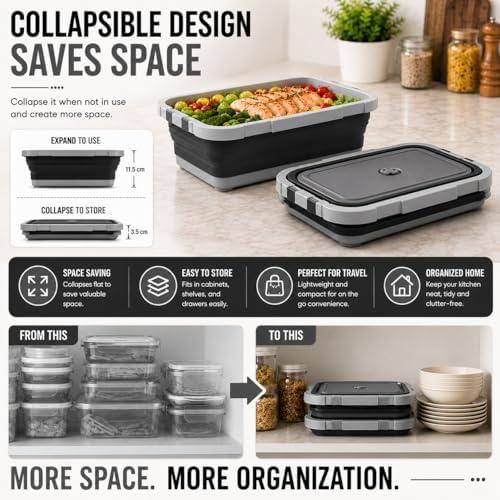Pamper Paws 2-Pack XL BBQ Prep Tub - 3-in-1 Collapsible Food Prep Tub