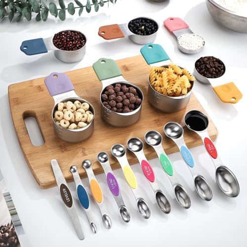 Magnetic Measuring Cups Set Stainless Steel Stackable Nesting