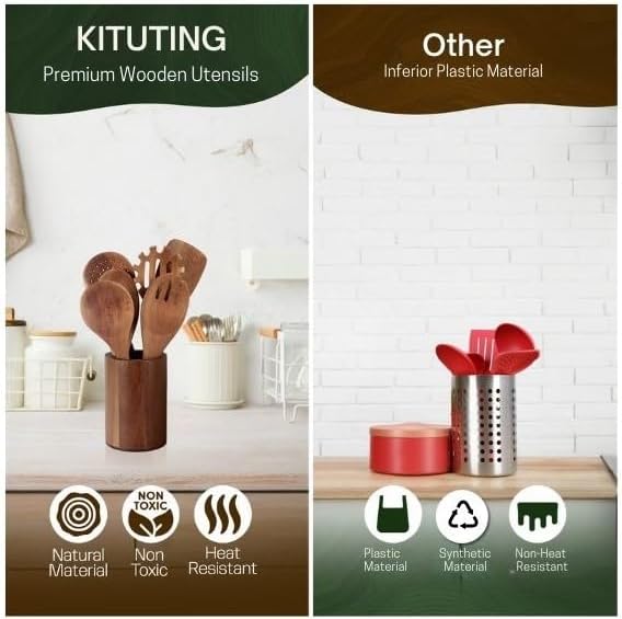 Wooden Spoons for Cooking Set of 10 - Image 4