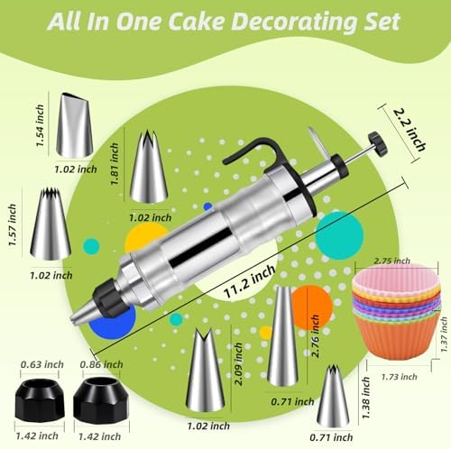 Dessert Decorating Syringe Set, Cake Filling Injector & Frosting