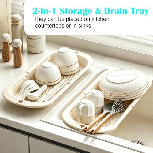 Expandable Over Sink Strainer Basket, Thick Kitchen Colander