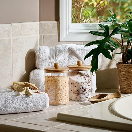 Le'raze Set of 2 Glass Canisters for Kitchen Counter with Airtight