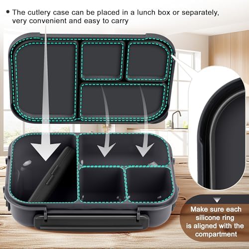 Amathley Lunch Box Kids,Bento Box Adult,Leakproof Lunch Containers for